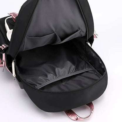 Fengdong large school bags for teenage girls USB port