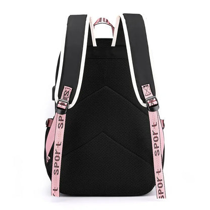 Fengdong large school bags for teenage girls USB port