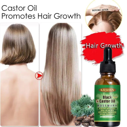 Ginger Black Castor Oil Nourishes Hair Growth Skin Massage Hair Loss Essential Oil Eyebrows Growth Hair Tonic Oil for Men Women