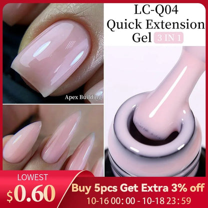 LILYCUTE 7ml Quick Extension Gel Nail Polish Pink Milky White For French Nails Art Manicure Construction Rubber Base Gel Varnish