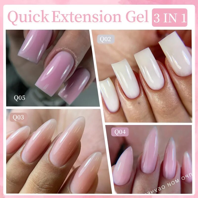 LILYCUTE 7ml Quick Extension Gel Nail Polish Pink Milky White For French Nails Art Manicure Construction Rubber Base Gel Varnish