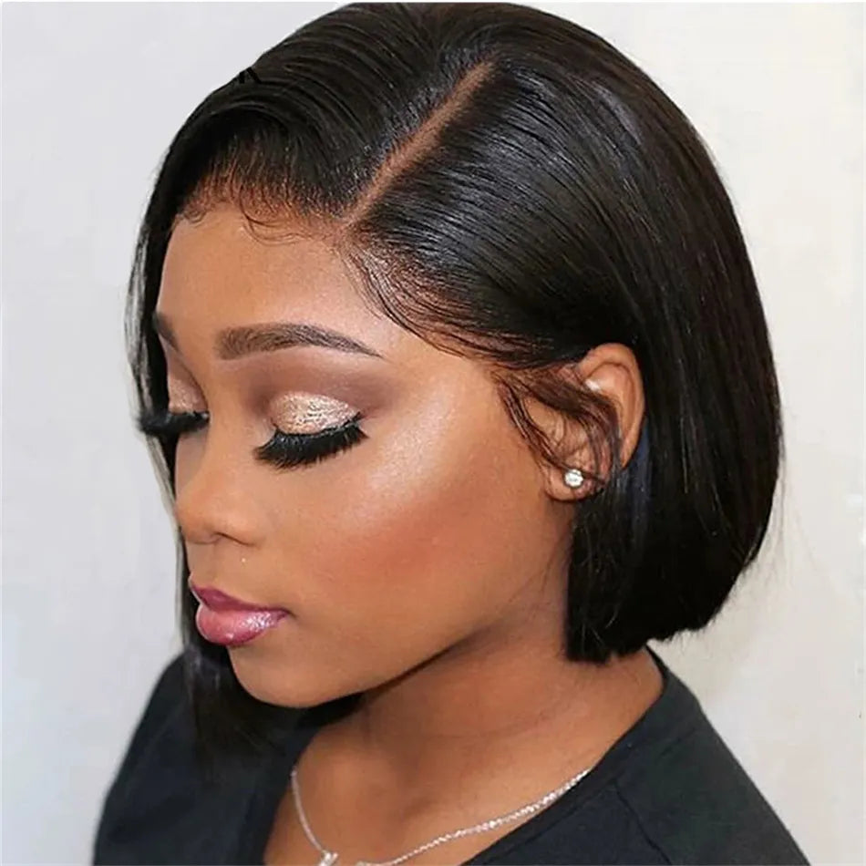 Bone Straight Bob Wig Lace Front Human Hair Wigs For Women Short Bob Wig HD Lace Frontal Wig Glueless Wig Human Hair 180%