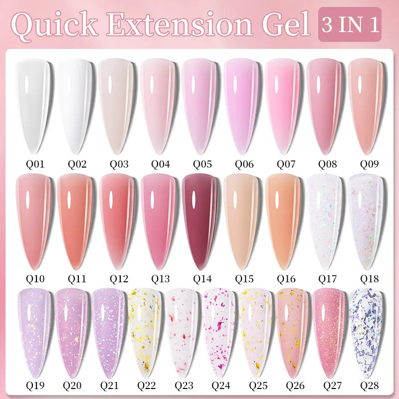 LILYCUTE 7ml Quick Extension Gel Nail Polish Pink Milky White For French Nails Art Manicure Construction Rubber Base Gel Varnish