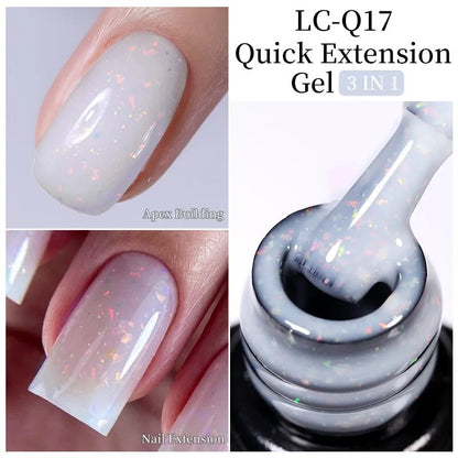 LILYCUTE Milky White Quick Extension Gel Nail Polish Camouflage Color Extend Construct Hard Rubber Base Gel Manicure Art Tools